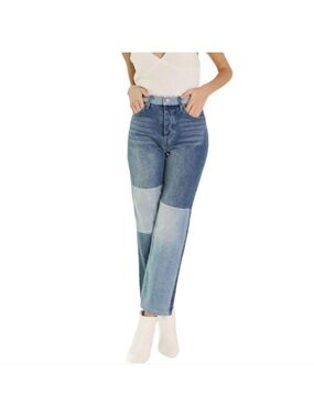 KanCan Rebekah Ultra High Rise Colorblock Straight Leg Jeans